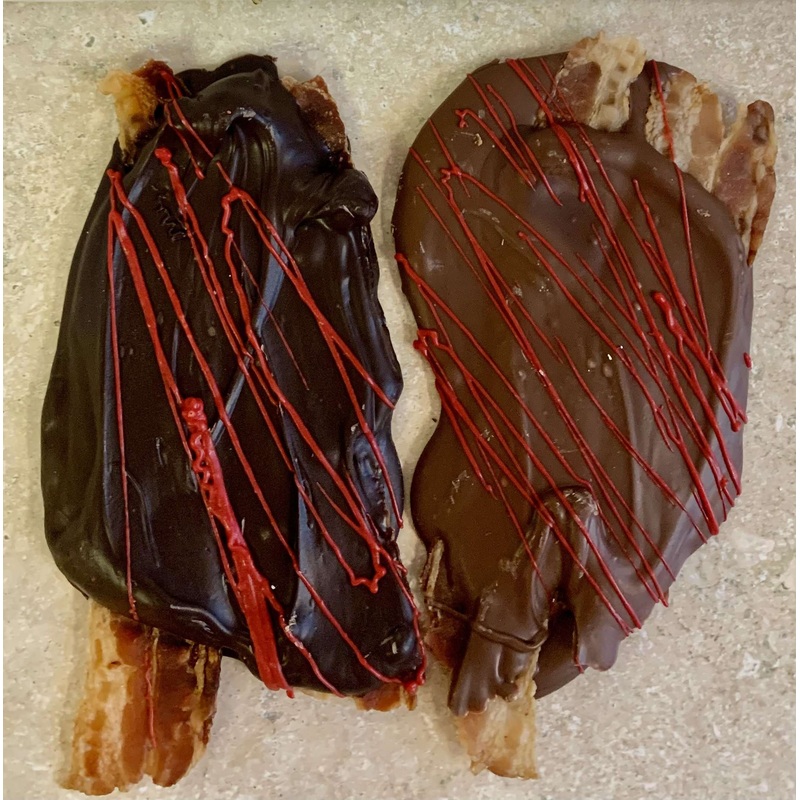 Chocolate Covered Bacon White – 2 Slices