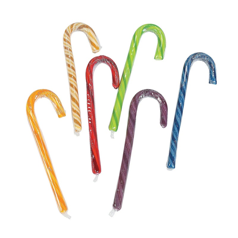 Colored Candy Canes – Assorted Flavors: 24-Piece Pack