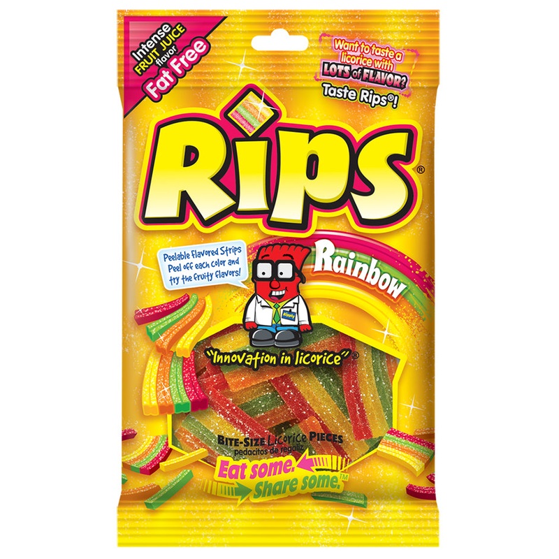 Rips Bites Peelable Rainbow 4oz bag or 12ct case 4oz bag