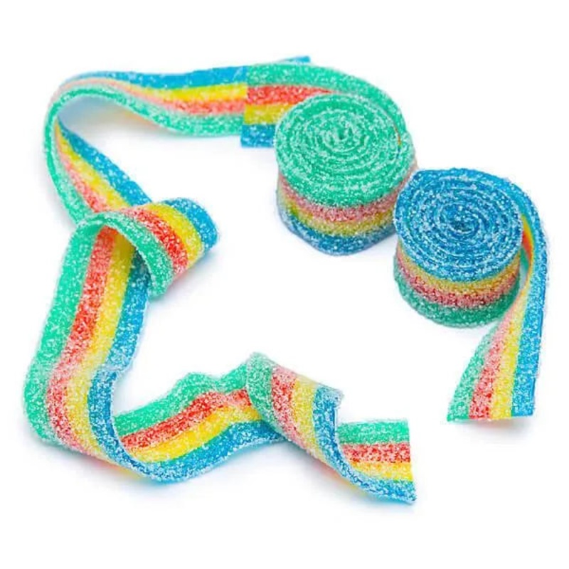Sour Power Belts Candy – 4 Flavor Rainbow: 20-Pound Case