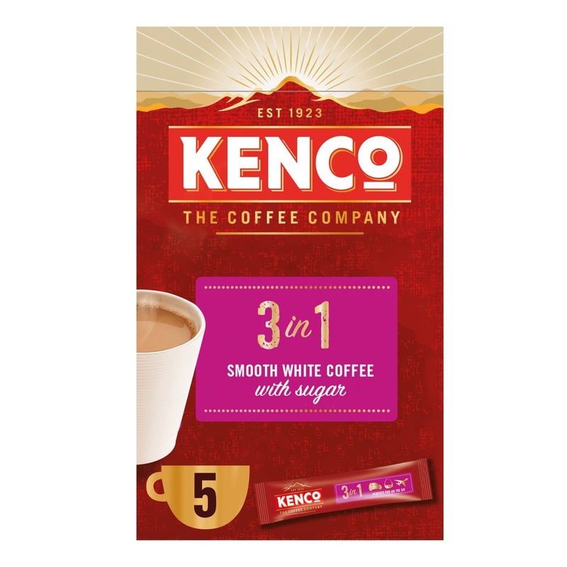 Kenco 3 in 1 Smooth White Instant Coffee with Sugar Sachets 5 per pack