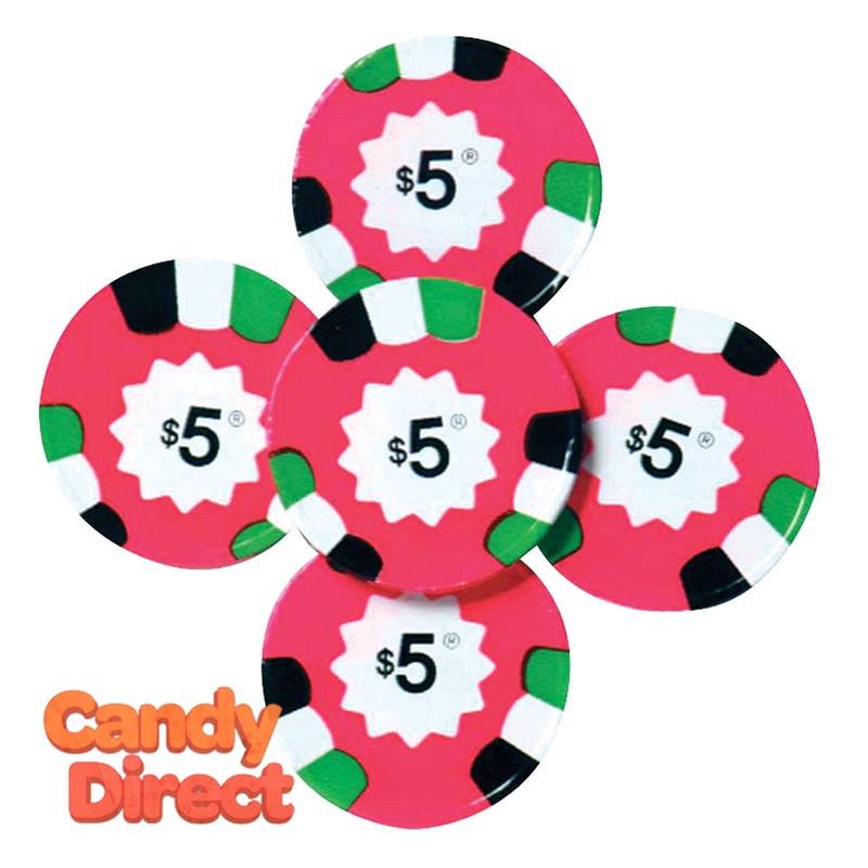 Milk Chocolate Poker Chips – Pink $5 10lb
