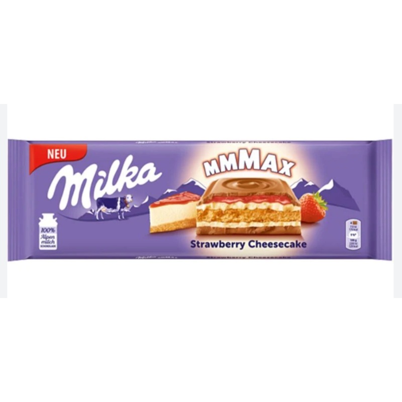 Milka Milk Chocolate Strawberry Cheesecake, 300g