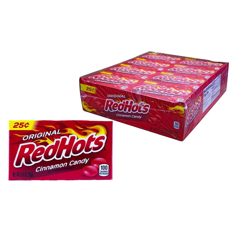 DISCONTINUED ITEM – Red Hots .9oz Box or 24 Count Pack .9oz Box