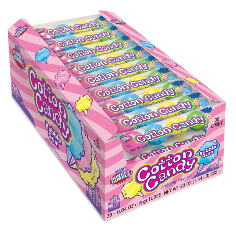 Dubble Bubble Cotton Candy Gumball 4 Ball Tube tube or 36ct box 4 Ball tube