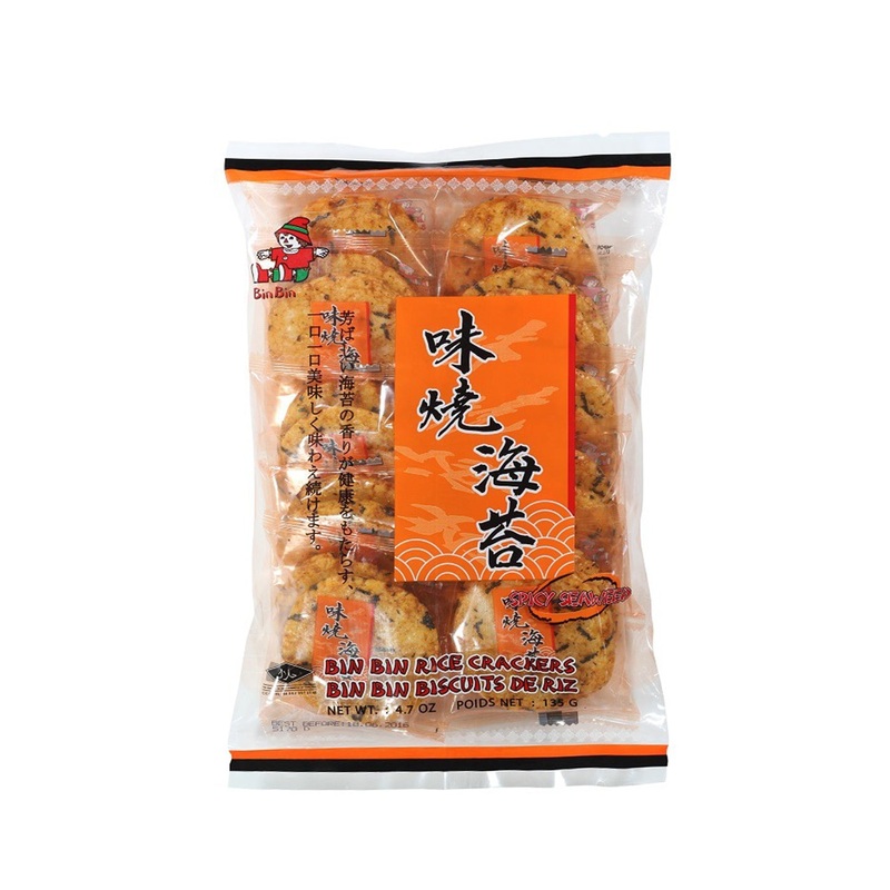BIN BIN RICE CRACKER SPICY SEAWEED 135GM