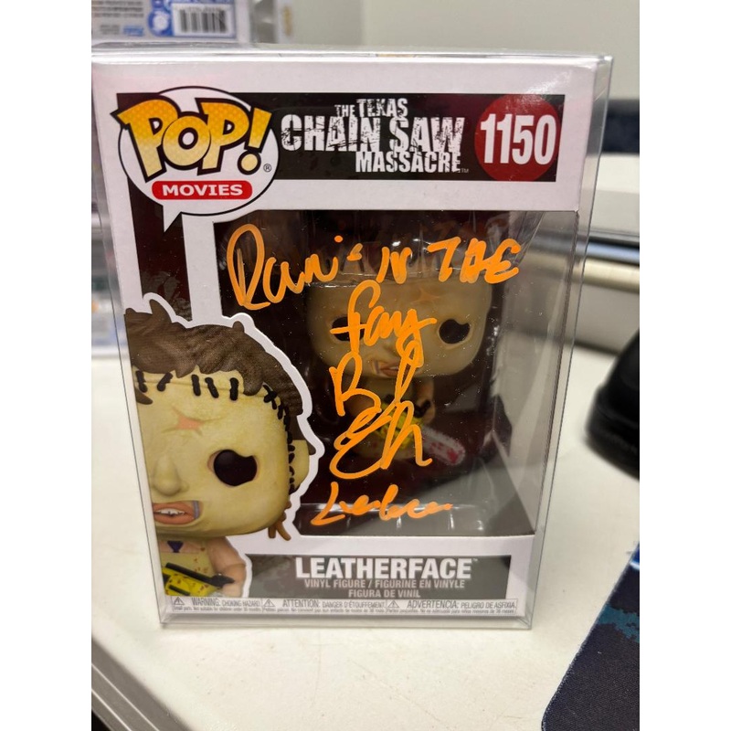 Funko Pop! Movies: The Texas Chainsaw Massacre – Leatherface #1150 (AUTOGRAPHED by Bob Elmore) (OC59684)