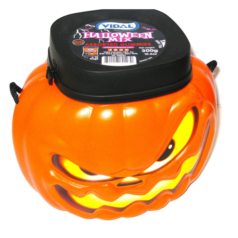 Halloween Assorted Gummi Filled Pumpkin Head Container