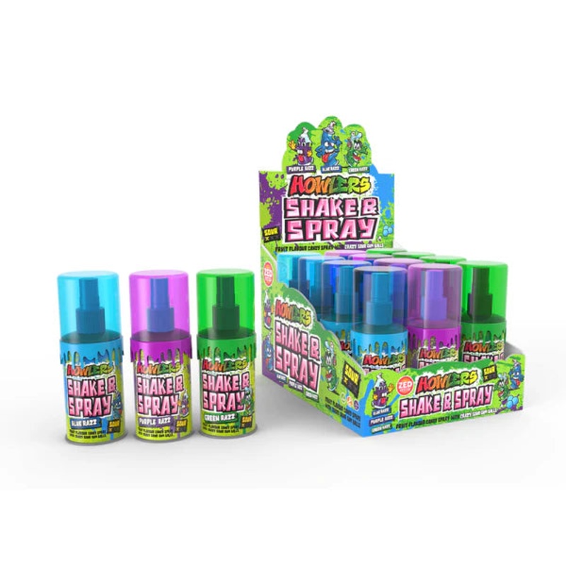 Alberts Howlers Sour Shake and Spray Assorted 2.3oz X 12 Units