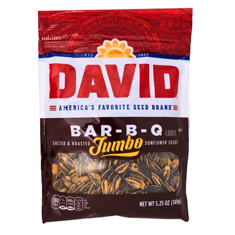 DAVID Bar-B-Q Jumbo Sunflower Seeds – 5.25 oz