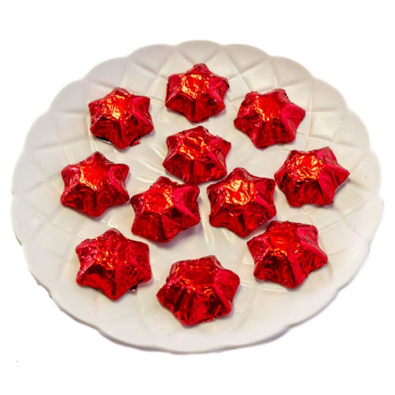 Milk Chocolate Stars Red Foil 300g