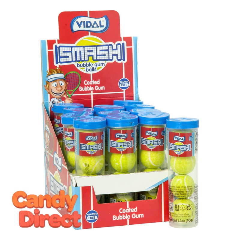 Vidal Gumballs Tennis Balls 4 Pc 1.4oz Tube – 12ct
