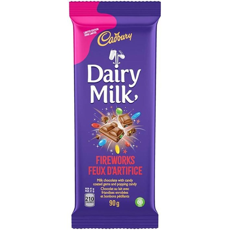 Cadbury Dairy Milk Fireworks  90g Bar  Australian