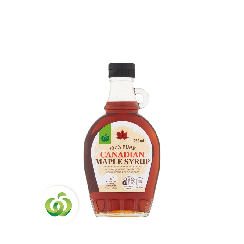 WOOLWORTHS 100% PURE CANADIAN MAPLE SYRUP 250ML