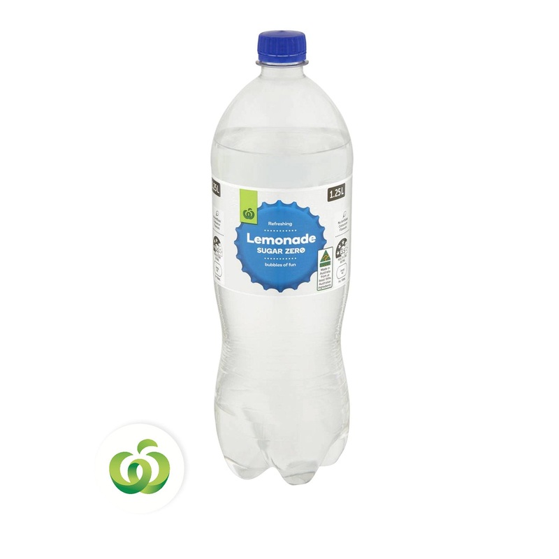 WOOLWORTHS LEMONADE ZERO SUGAR SOFT DRINK 1.25L