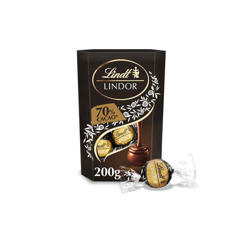 LINDT LINDOR CORNET DARK 60% 200GM