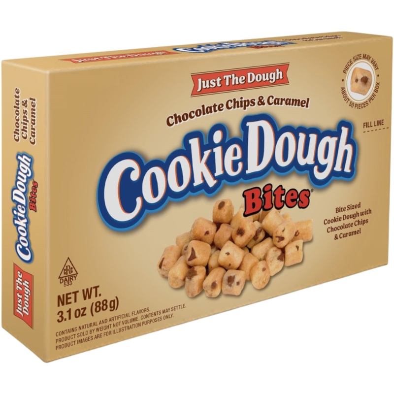 Cookie Dough Bites Just The Dough Chocolate Chips & Caramel Theatre Box – 3.1oz (88g)