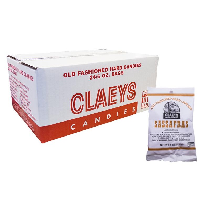 Claeys Candy Sassafras 6oz Bag or 24 Count Box 6oz Bag