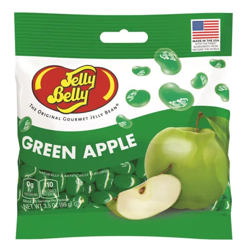 Green Apple Jelly Belly 3.5 oz Grab & Go Bag (SNG12)