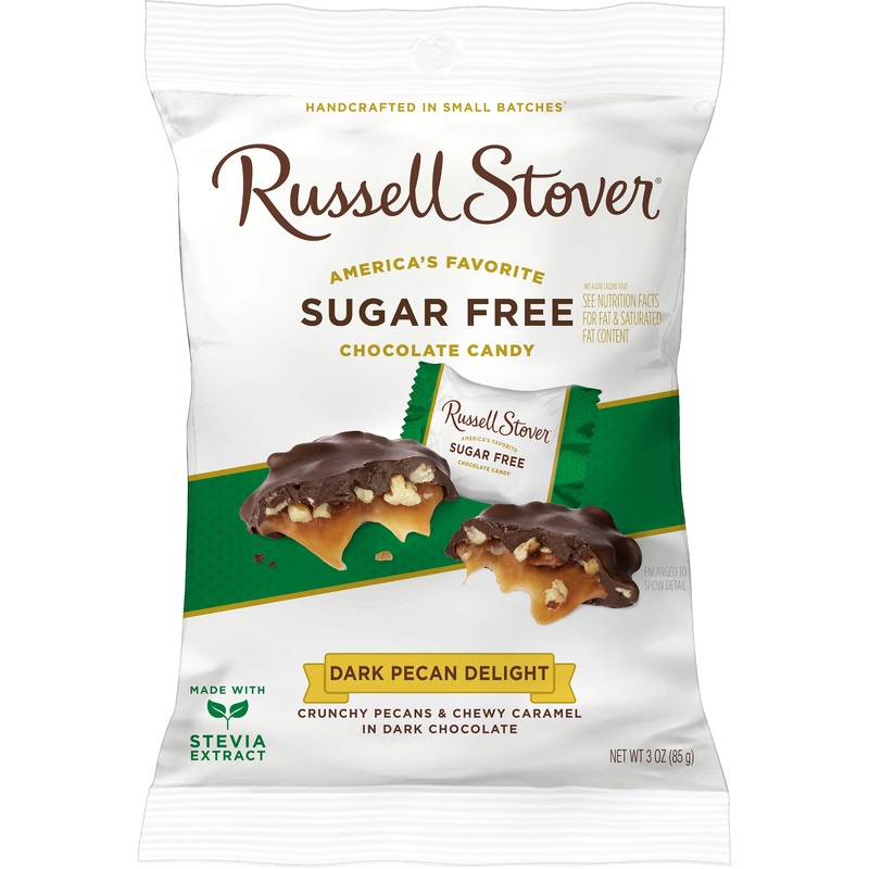Russell Stover Sugar Free Dark Chocolate Pecan Delight 3oz bag
