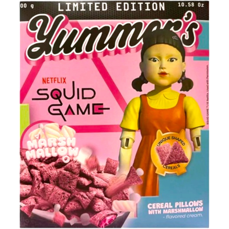 Yummer’s Squid Game Marshmallow Pillow Cereal – 10.58oz (300g) In Date