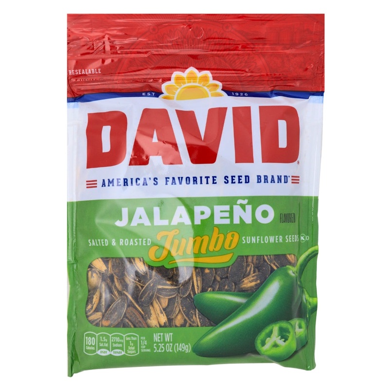DAVID Jalapeno Jumbo Sunflower Seeds – 5.25 oz