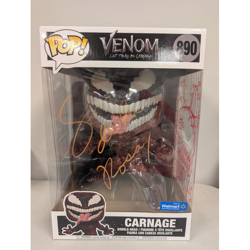 AUTOGRAPH/ARTWORK by Sam De La Rosa w/COA Funko Pop! Venom – Carnage (10-Inch) #890 (COA inside box)