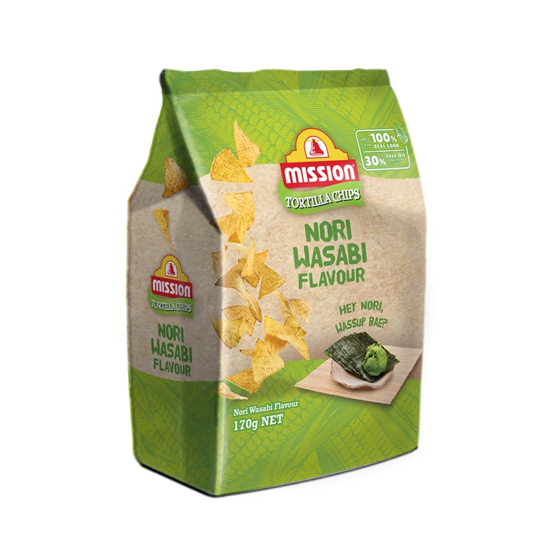 MISSION TORTILLA CHIPS NORI WASABI 170G