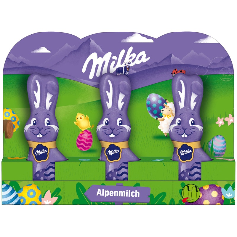 Milka Chocolate Easter Bunny, Alpine Milk, (3 x 15g)