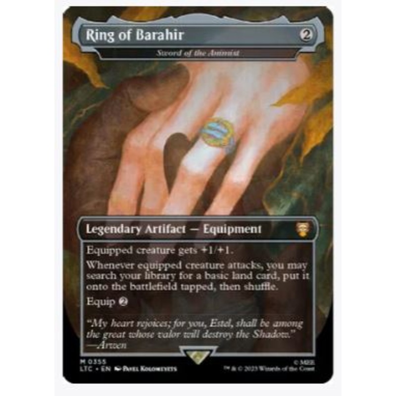 Ring of Barahir – Sword of the Animist (Foil) – Commander: The Lord of the Rings: Tales of Middle-earth – #0355