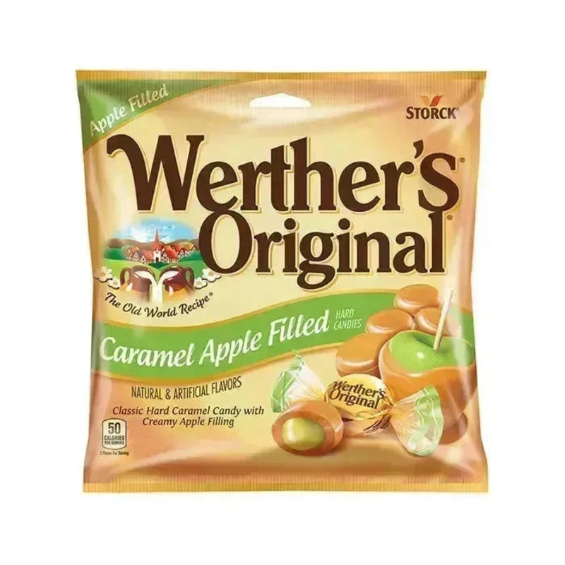 Werther’s Original Caramel Apple Filled Hard Candy 2.65-Ounce Peg Bags: 12-Piece Case
