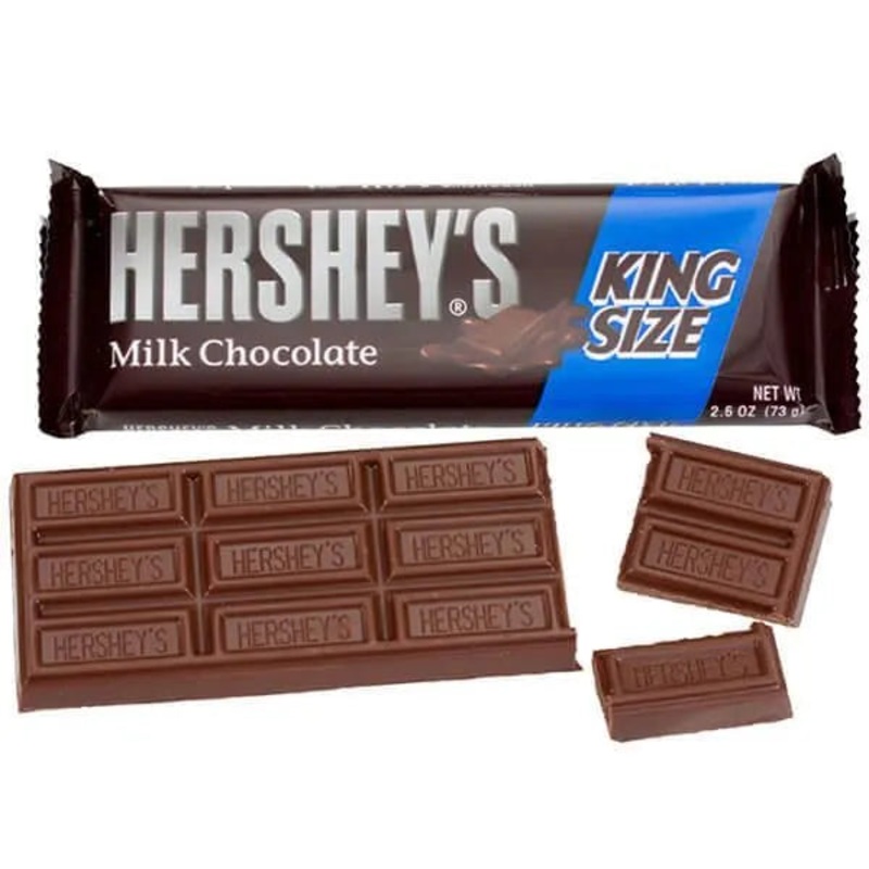 Hershey’s Milk Chocolate King Size Candy Bars: 18-Piece Box