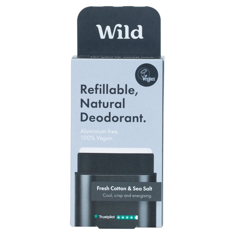 Wild Men’s Black Case and Fresh Cotton and Sea Salt Deo 40g