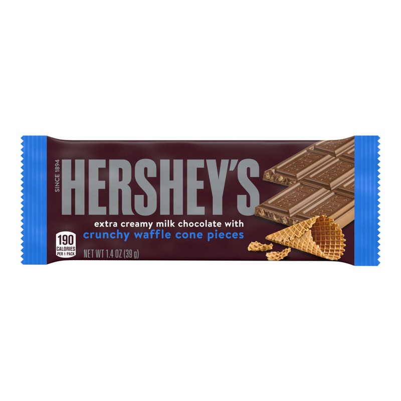 Hersheys Milk Chocolate Waffle Cone 1.4oz bar or 36ct box 1.55oz bar