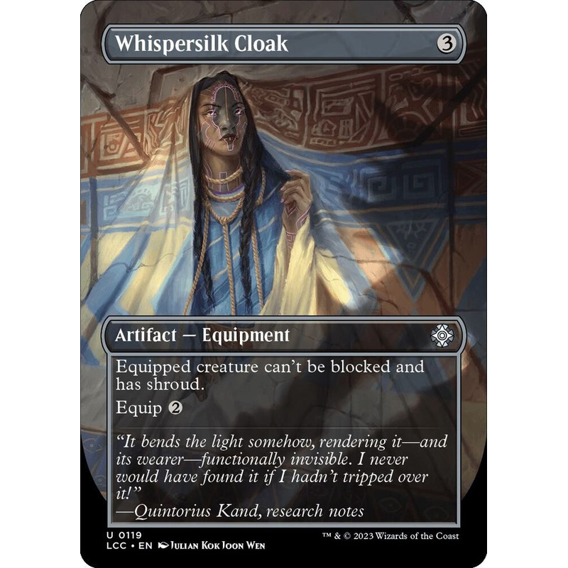 Whispersilk Cloak (Borderless) – Commander: The Lost Caverns of Ixalan – #0119