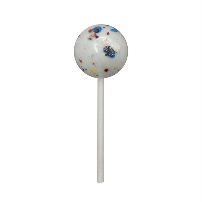 1 3/4″ White Speckled Jawbreaker on Stick – Each