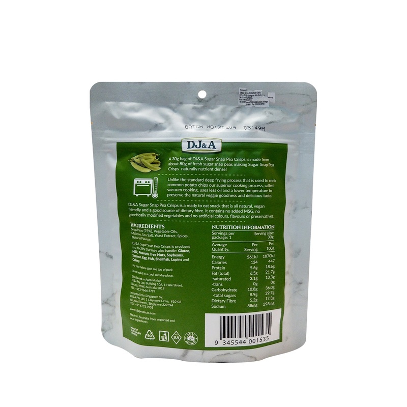DJ&A SUGAR SNAP PEA CRISPS 30G UNIT