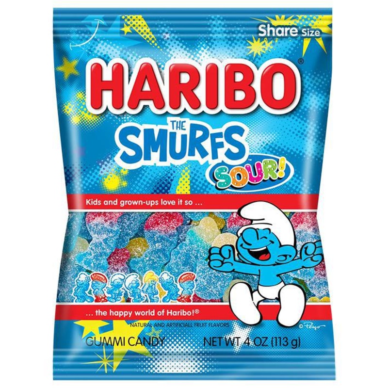 American Haribo Sour! Smurfs  5oz Bag