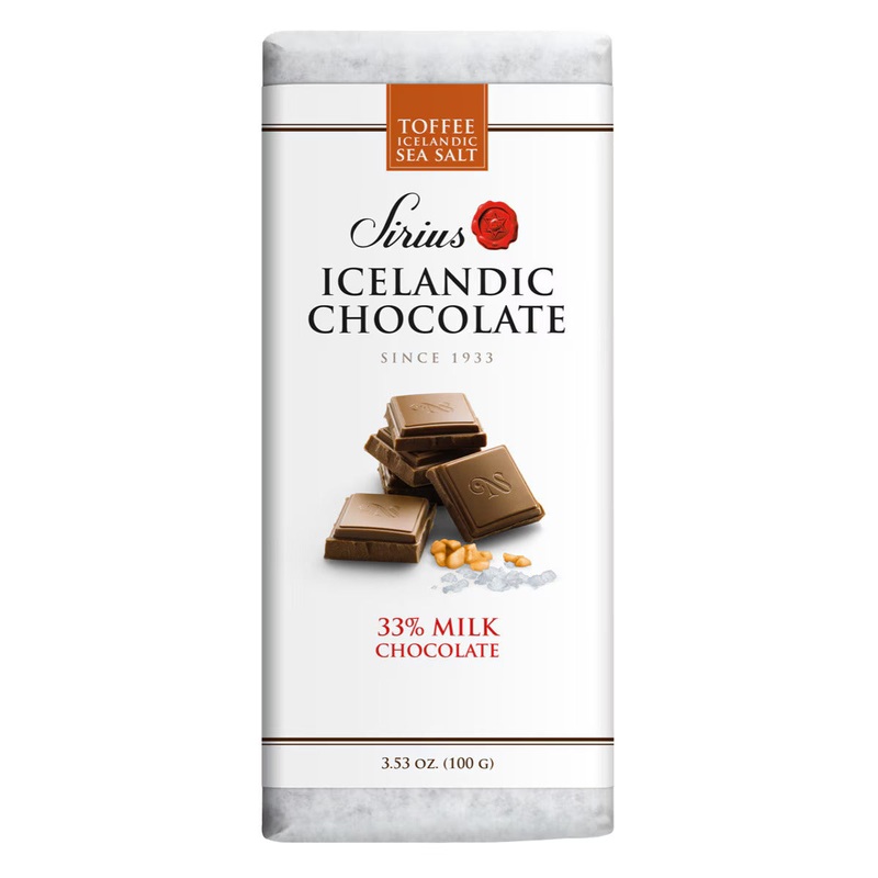 ICELANDIC SIRIUS 33% MILK CHOCOLATE TOFFEE BAR