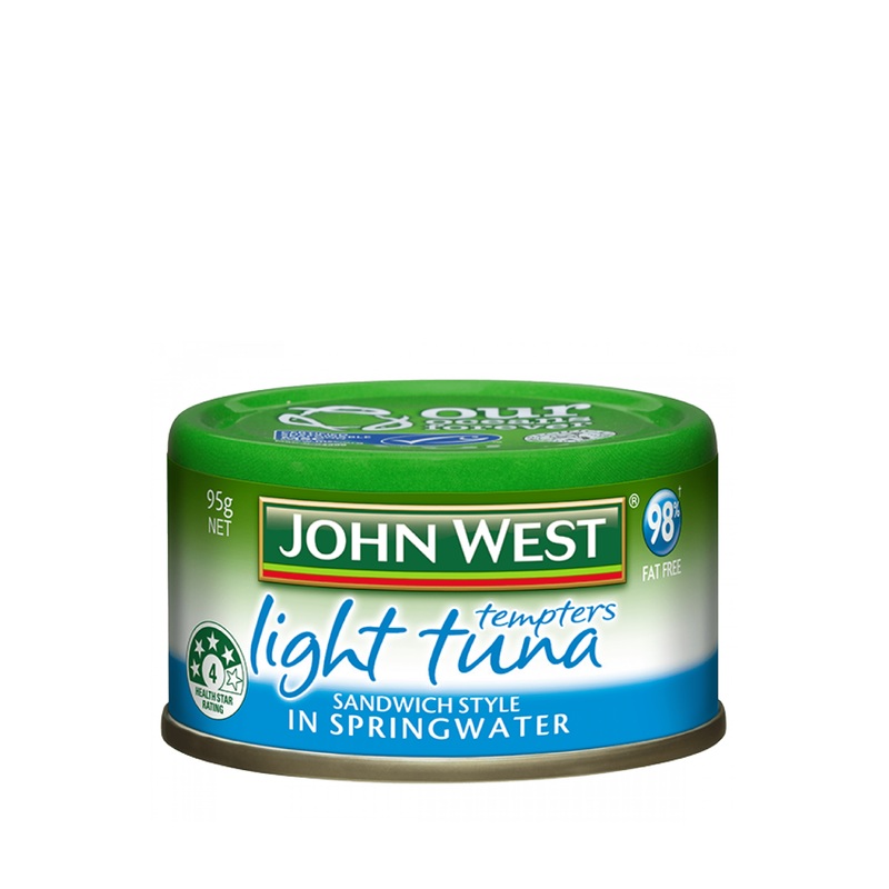 JOHN WEST TUNA TEMP LIGHT SPRING WATER 95G UNIT