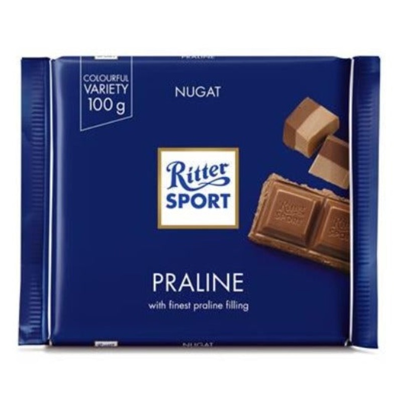Ritter Sport Milk Chocolate with Praline Nugat, 100g