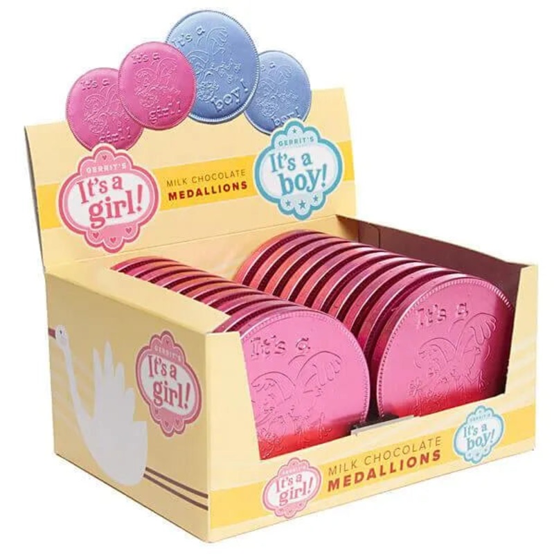 Fort Knox It’s a Girl Foiled Milk Chocolate 4-Inch Medallions: 20-Piece Box