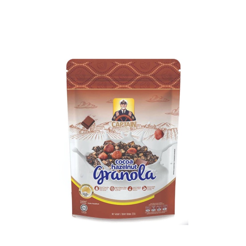 CAPTAIN GRANOLA COCOA HAZELNUT 220G