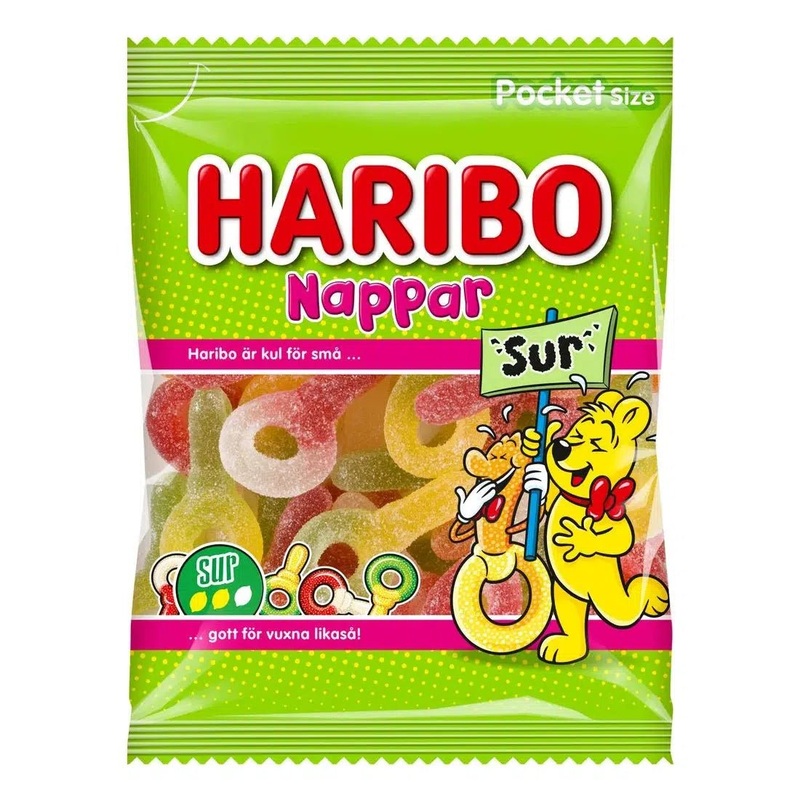 Haribo Pacifiers Sour Fruit (Sweden) 80g