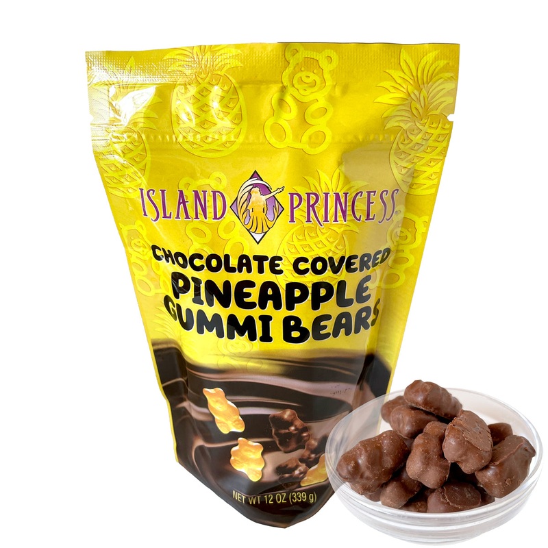 Island Princess Chocolate Covered Pineapple Gummi Bear 3-Pack