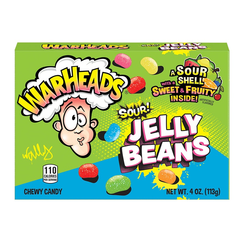 Warheads Sour Jelly Beans Theater Box 4oz X 12 Units