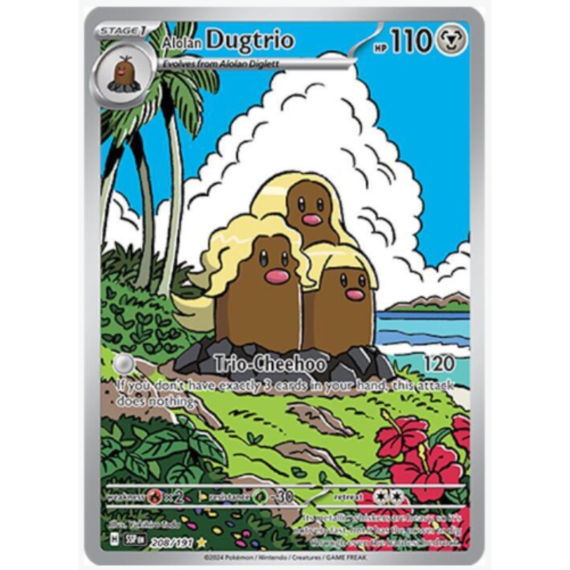 Alolan Dugtrio (Illustration Rare) SV08: Surging Sparks #208/191