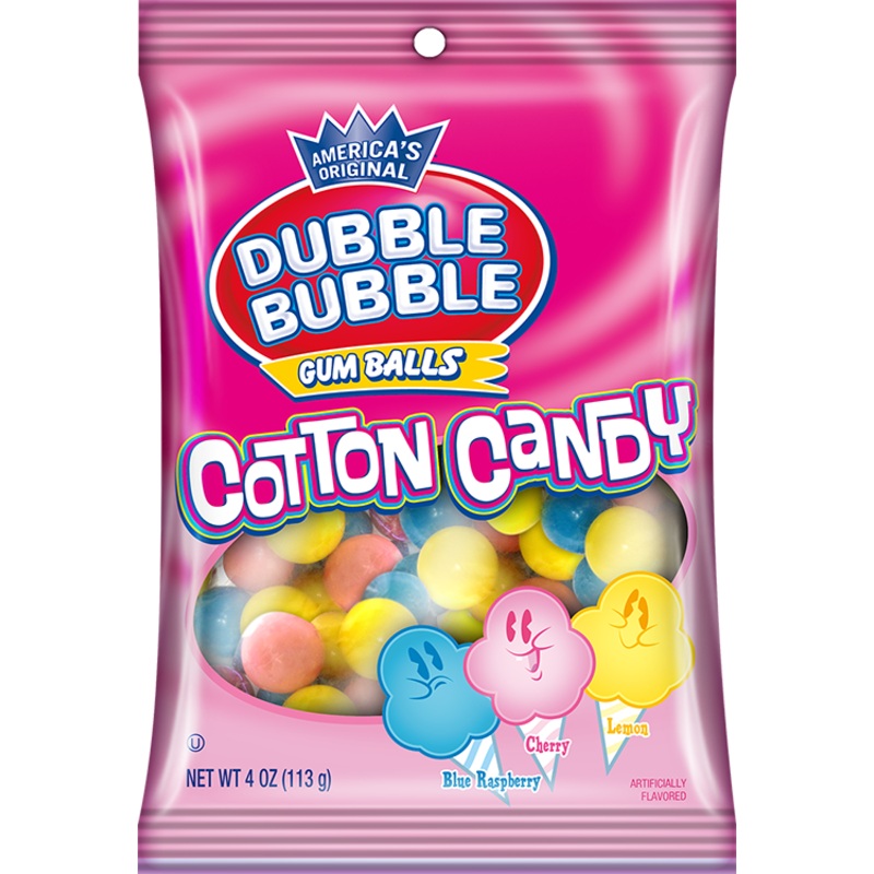 Dubble Bubble Cotton Candy Gumballs 4oz bag