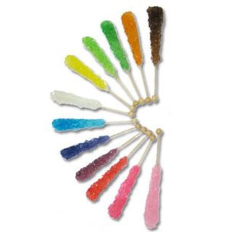 Assorted Rock Candy Sticks – 10 Count