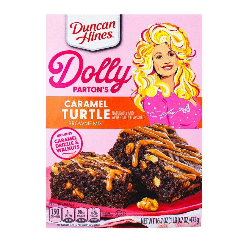 Dolly Parton Turtle Caramel Brownie Mix – 16.7oz